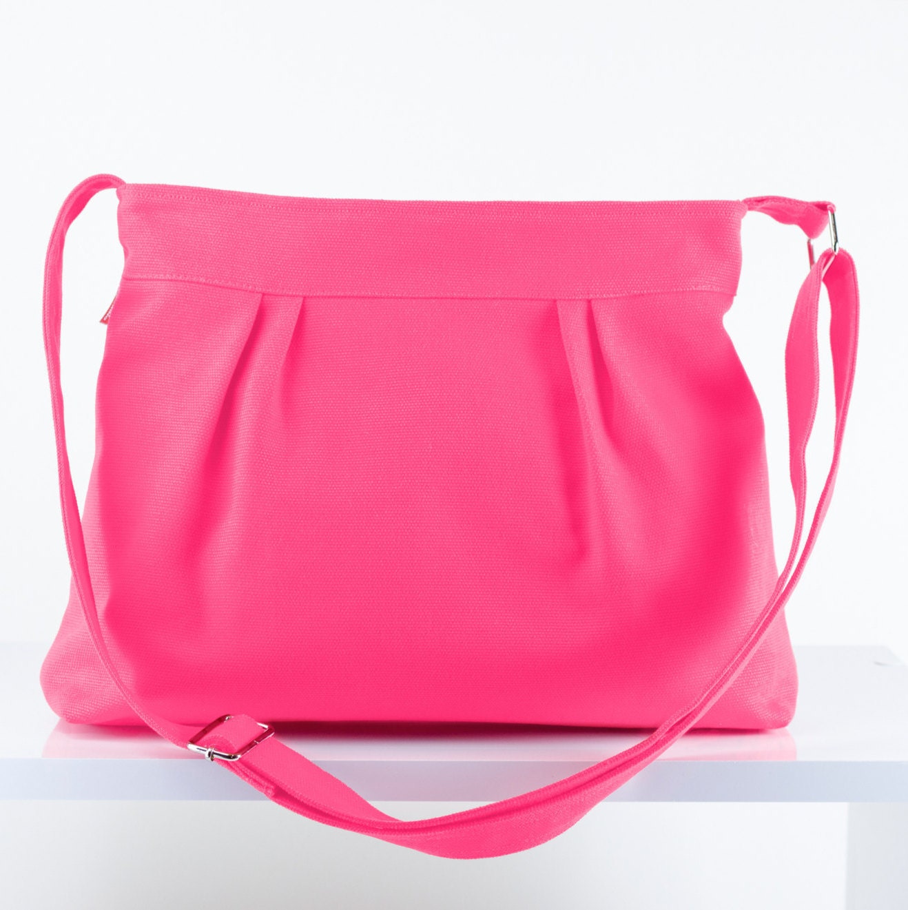 Pink Small and Sweet Teen girl Purse Pleated Canvas by hippirhino