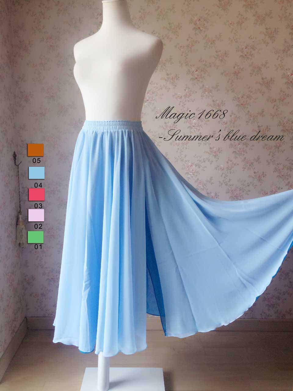 Split Maxi Skirt Women Long Skirt Plus Size Floor Length