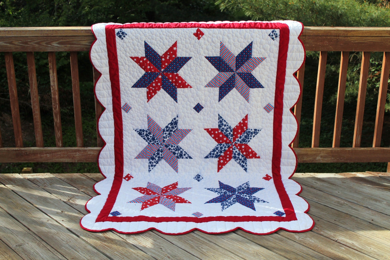 Patriotic American Star Quilt Pattern PDF Digital Download