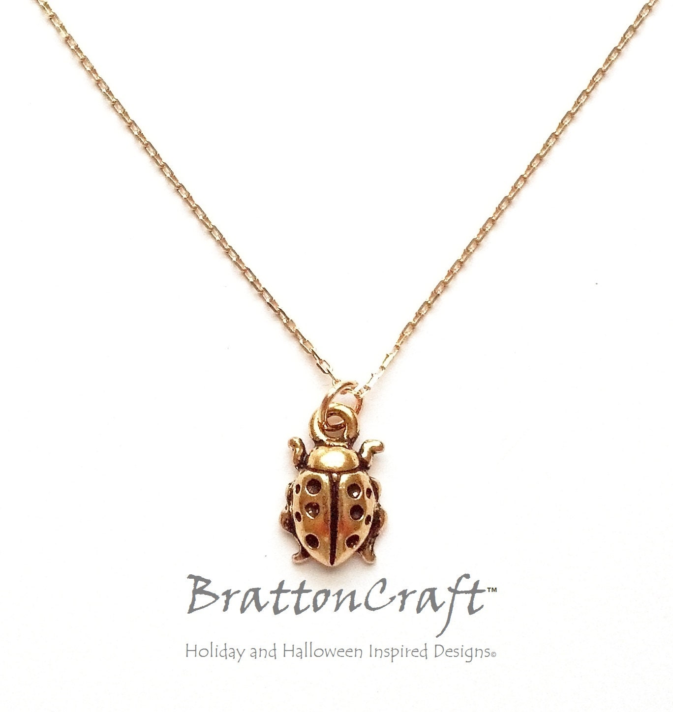 Gold Ladybug Necklace Ladybug Necklace Ladybug Jewelry