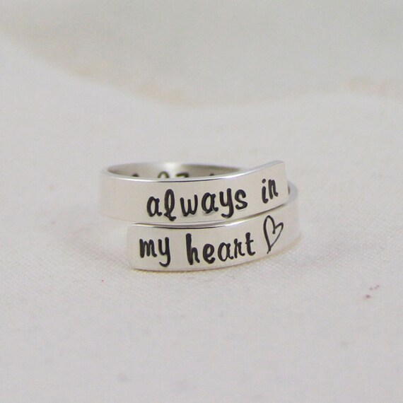 Memorial Ring In Memory Of Loss of Loved One Hidden Message