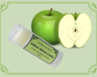 GREEN APPLE CANDY Lip Balm made with Shea Butter - .15oz Oval Tube