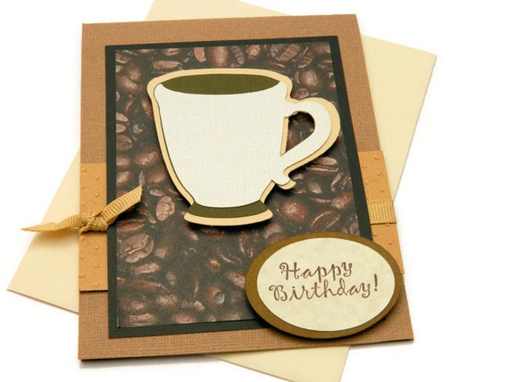 Coffee Birthday Card Coffee Lover Card Birthday by DesignsByCnC
