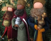 Handmade Christmas Ornament - Clothespin, Three Wise Men, Magi, Nativity, Made to Order