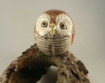 Clay handmade pottery ceramic owl whistle