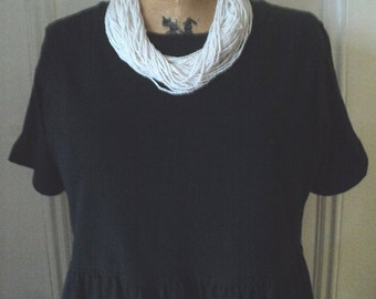 Black T-Shirt Dress, Cotton Knit Dress, T-Shirt Dress, Empire Waistline, 100% Cotton, Size Small, Made in U.S.A.