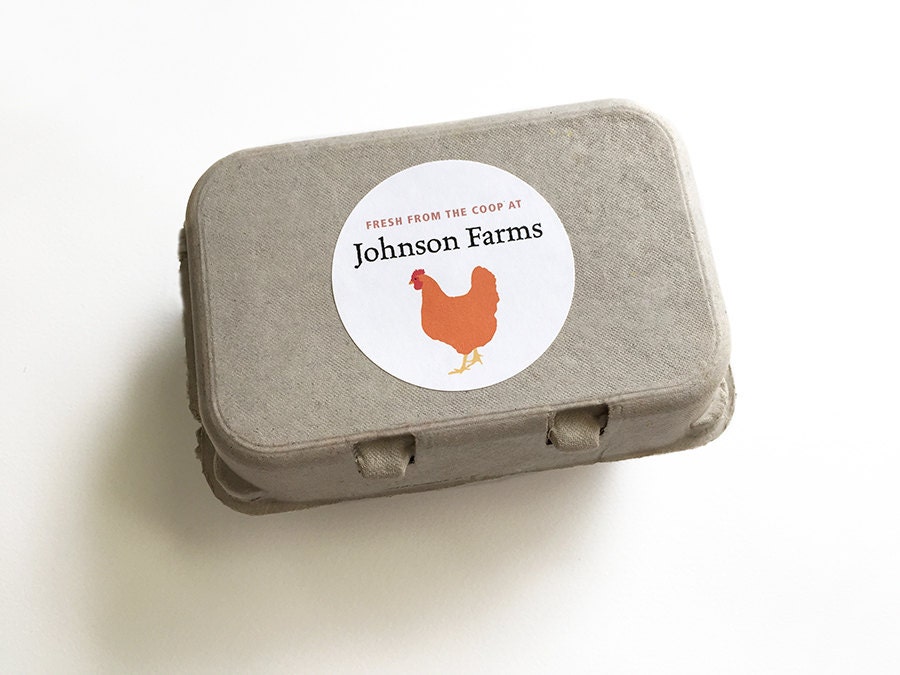 Egg Carton Labels Custom Packaging Food by GalleryintheGarden