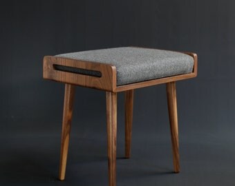 Stool / Seat / Ottoman / bench in solid Walnut board