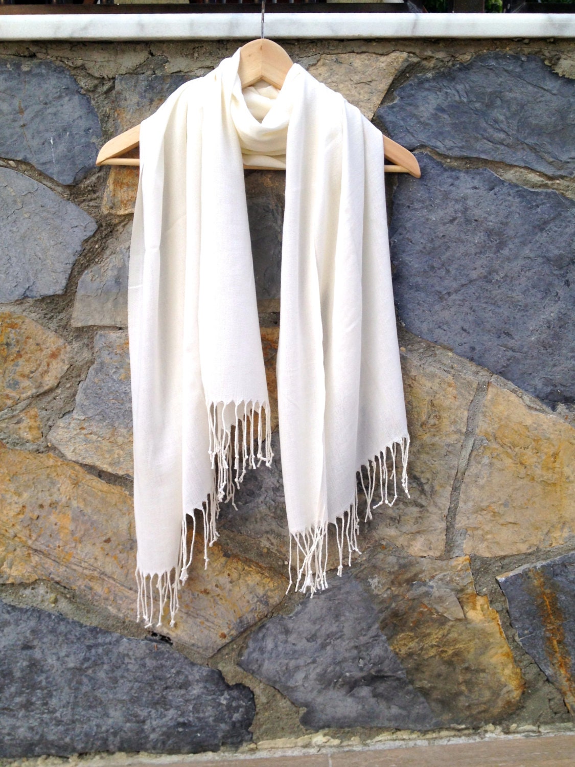 Ivory Shawl Cream Scarf Bone White Wrap Wedding Shawl