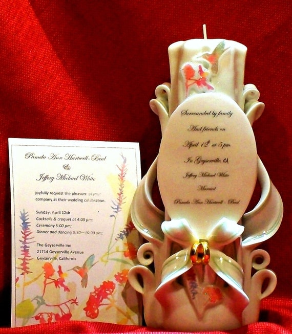 Items similar to Wedding Gift Invitation Candle Wedding Unity Candles