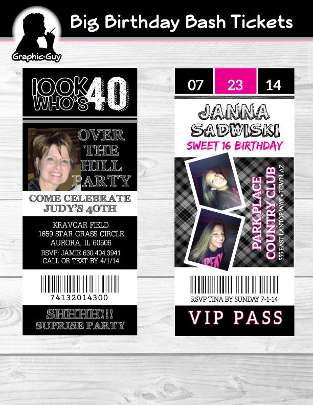 Birthday Bash Ticket or Invitation /// Special by GraphicGuyDesign