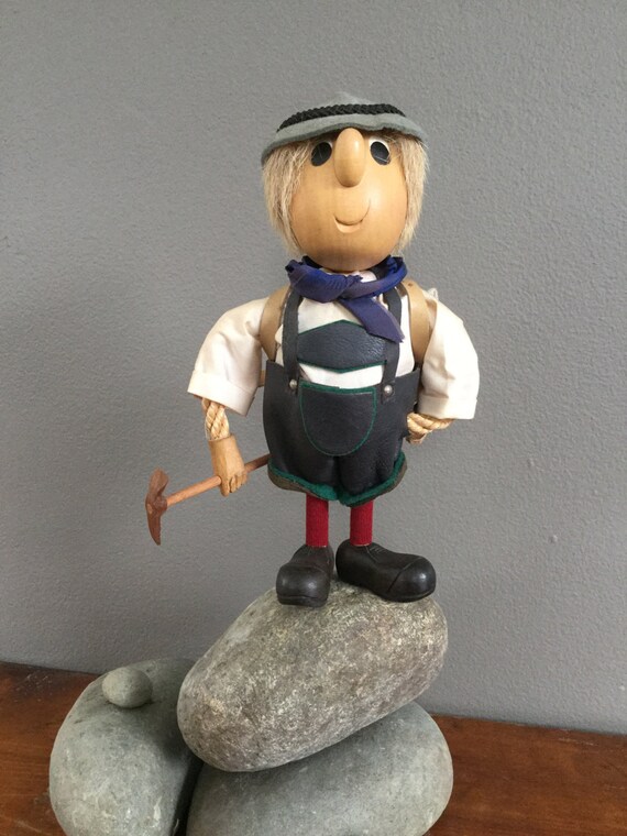 Italian ANRI Mountain Climber Casey Doll Wooden Figurine