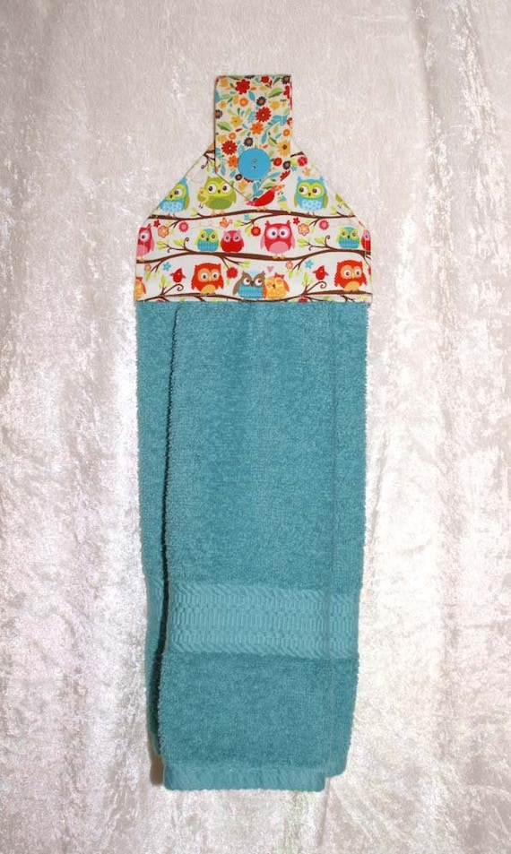 Items similar to Hanging Hand Towel • Owl Kitchen Towel • Owl Dish ...