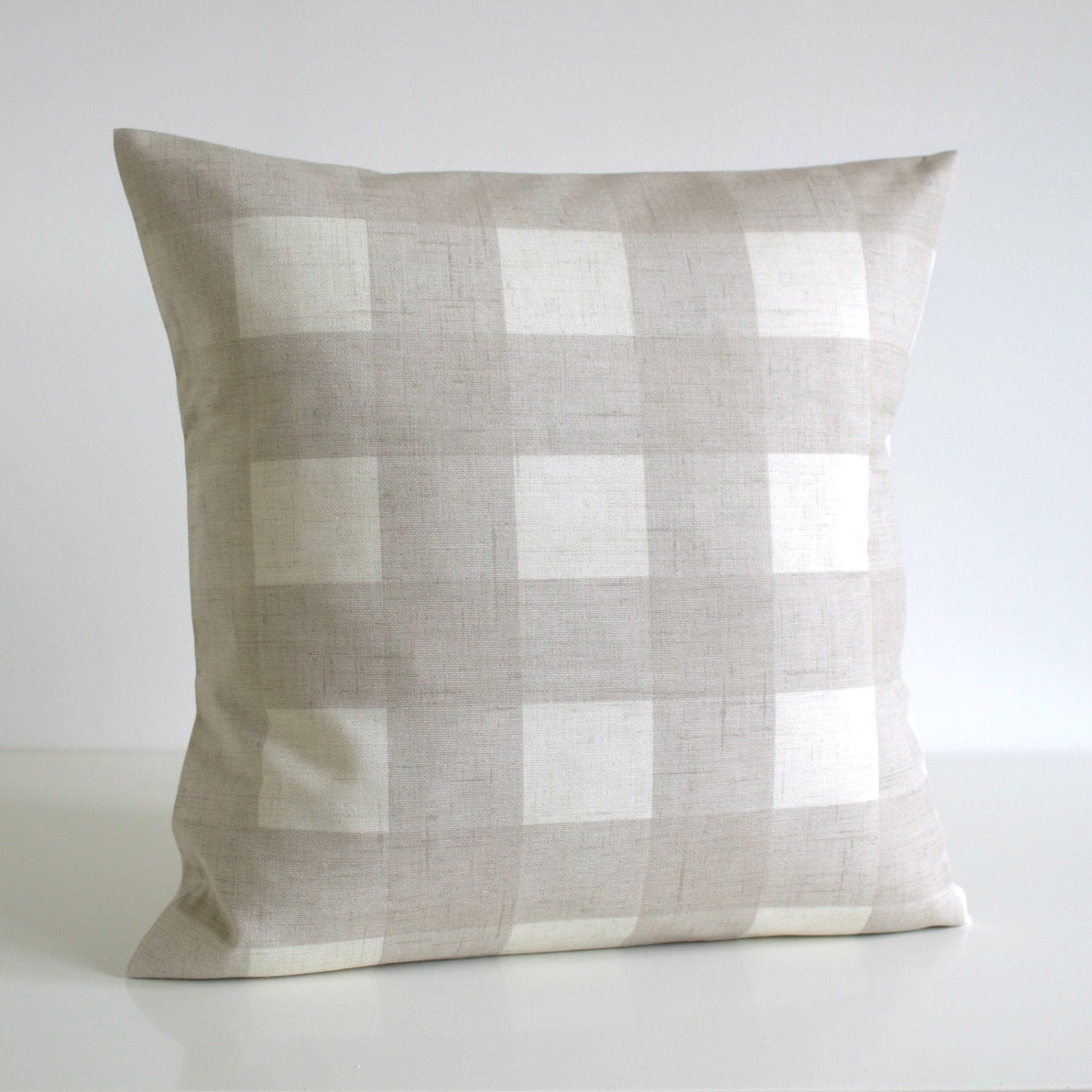 Cottage Chic 18 Inch Pillow Cover Gingham Cushion by CoupleHome