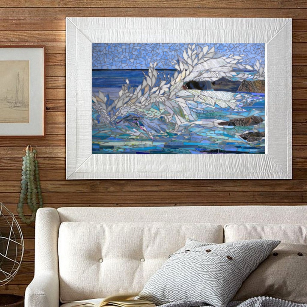 MOSAIC SEASCAPE wall ART indoor / outdoor panel by ParadiseMosaics