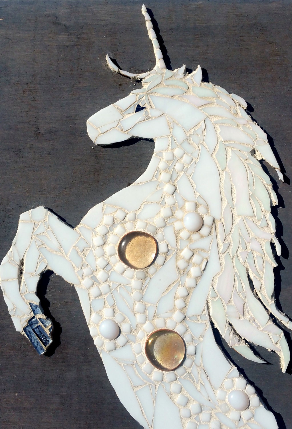 Whimsical Unicorn Wall Art Large Stained Glass by SamahStudios