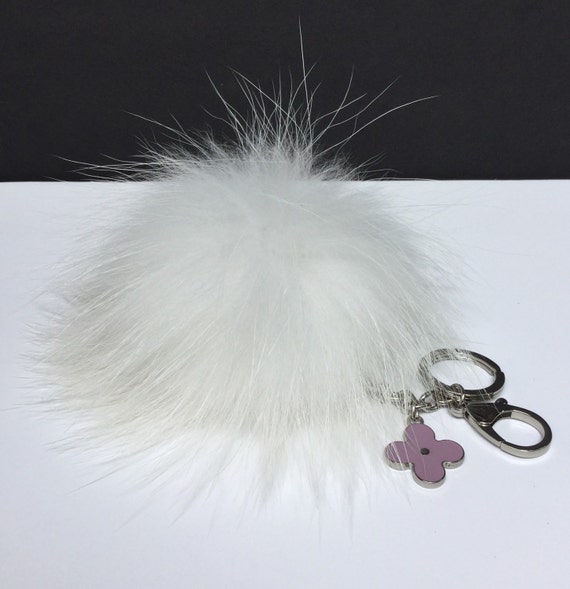 pom pom etsy keychain Pom keychain keychain pendant flower clover bag Pom Fur charm luxury