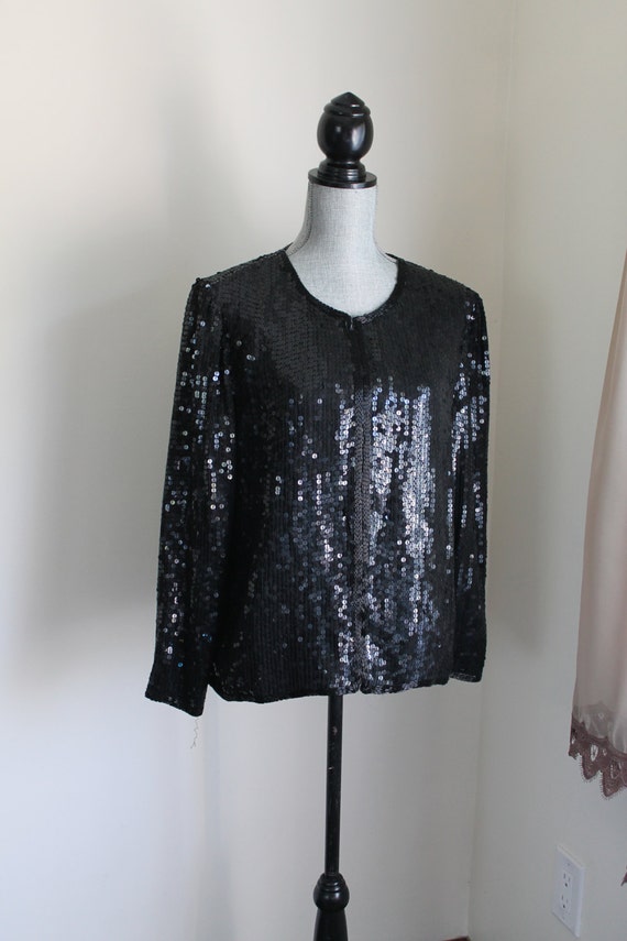 Black Silk Beaded Jacket by Stenay Sequined Jacket Formal