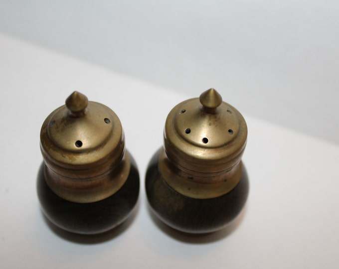 Salt and Pepper Shakers Wooden and Metal