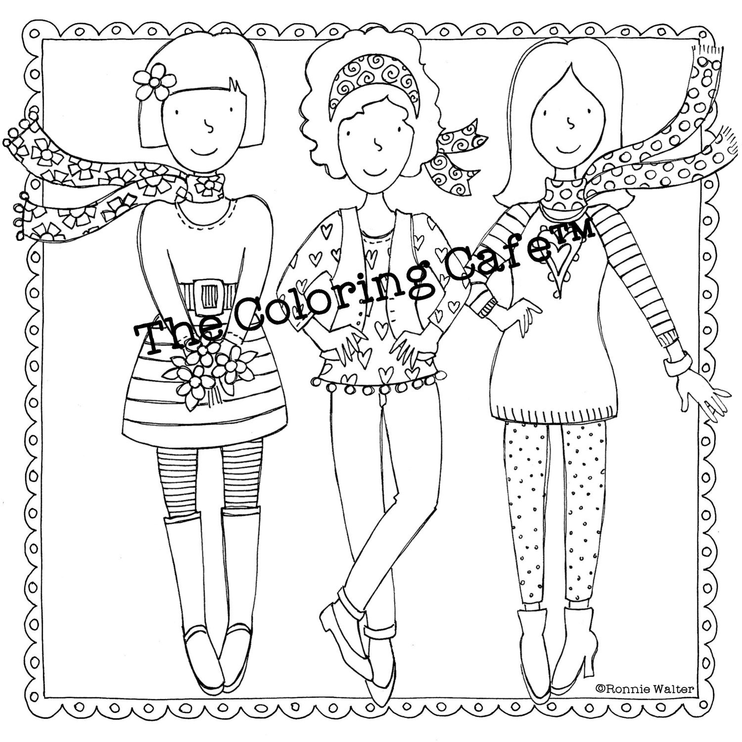 The Coloring Cafe™ Coloring Book for Grown-Up Girls Adult
