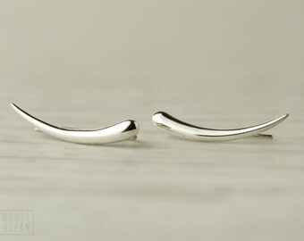 Sterling Silver Ear Cuff Moon Shine Ear wrap Pin Earrings Boho Jewelry - FES007 T1