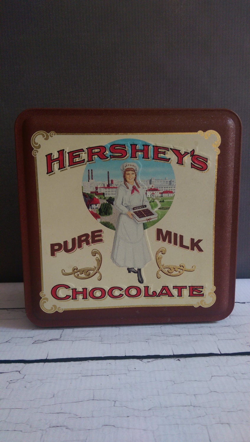 Hershey’s Chocolate Tin  Vintage Advertising Tin  Chocolate Tin 