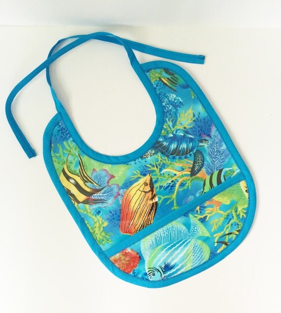 Plastic Baby Bib/Toddler Bib with Catch all Pocket by ForDahBaby