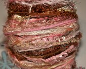 FIBERS, Yarn Fibers, Fringe Yarn, Pink and brown, Scrapbook fibers, Knitting Yarns, Crotchet Yarn, Scrapbook Fringe