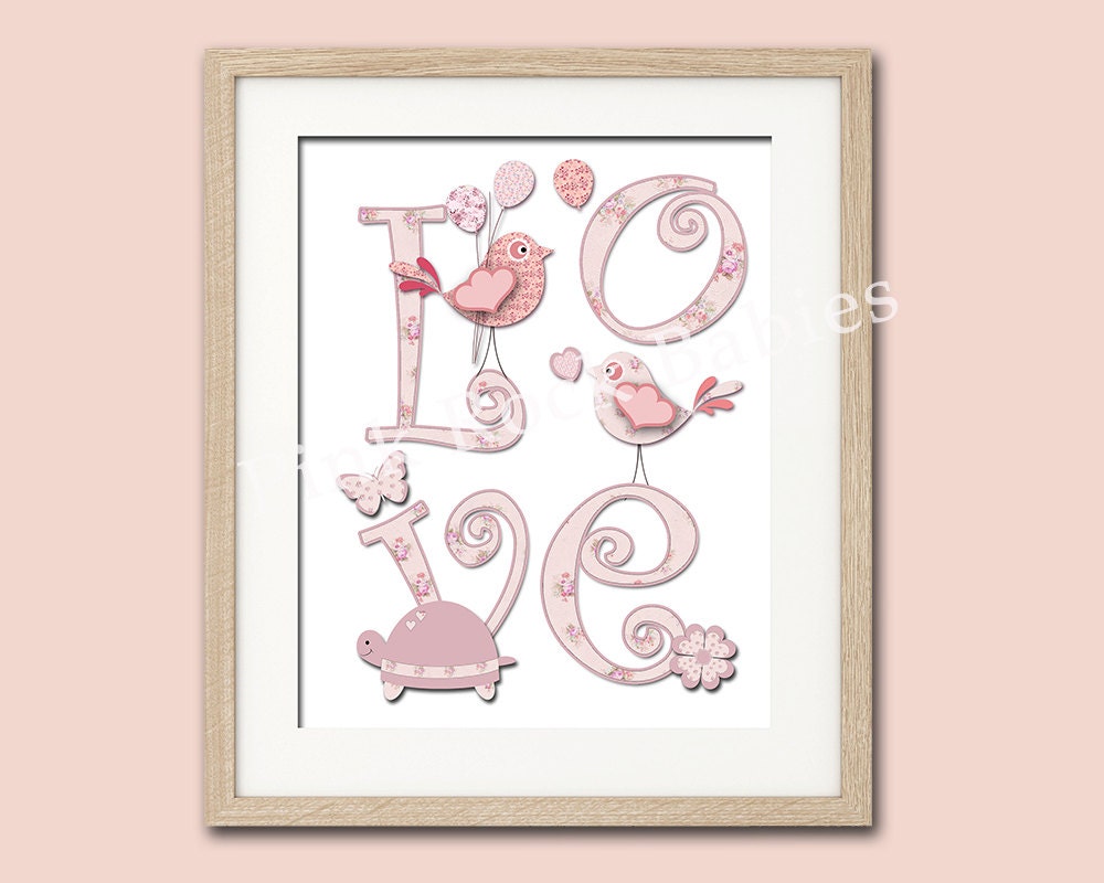 Baby girl wall art for nursery wall art for kids by PinkRockBabies