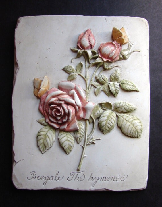 Vintage HenFeathers Botanical Wall Plaque by ForYourVintageStyle