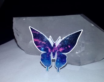 galaxy universe space butterfly hat pin