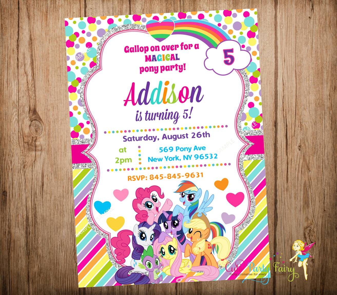 My Little Pony Birthday Invitation My Little by CutePartyFairy