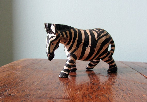 wood zebra statue