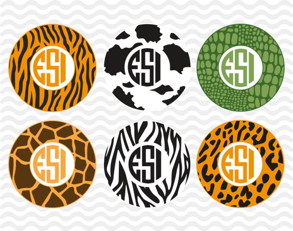 Download Circle Monogram Frames svg Animal Print svg SVG DXF EPS