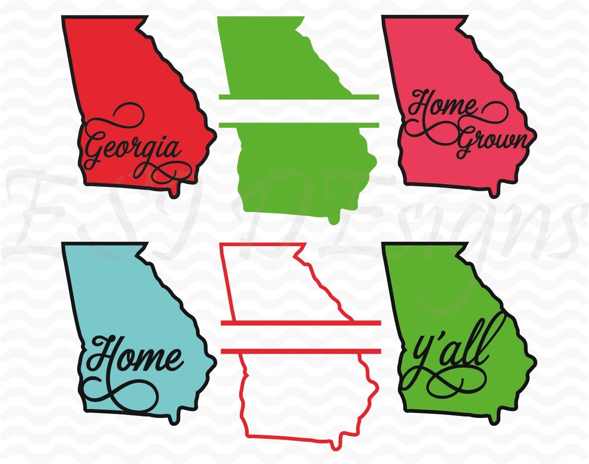 Download Georgia home grown and split monogram designs SVG DXF EPS