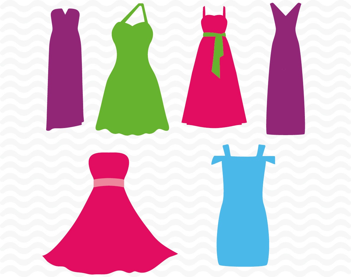 Dress SVG DXF EPS cutting files for use with Silhouette