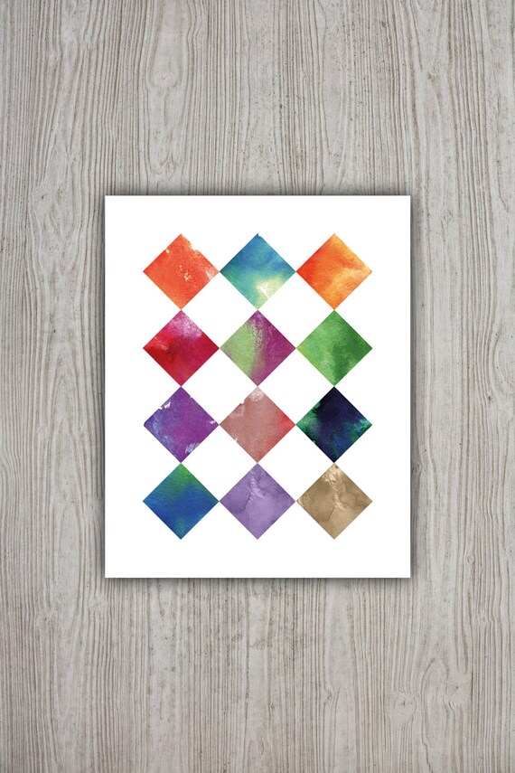 Watercolor Art Watercolor Wall Art Square Art by PRINTANDPROUD