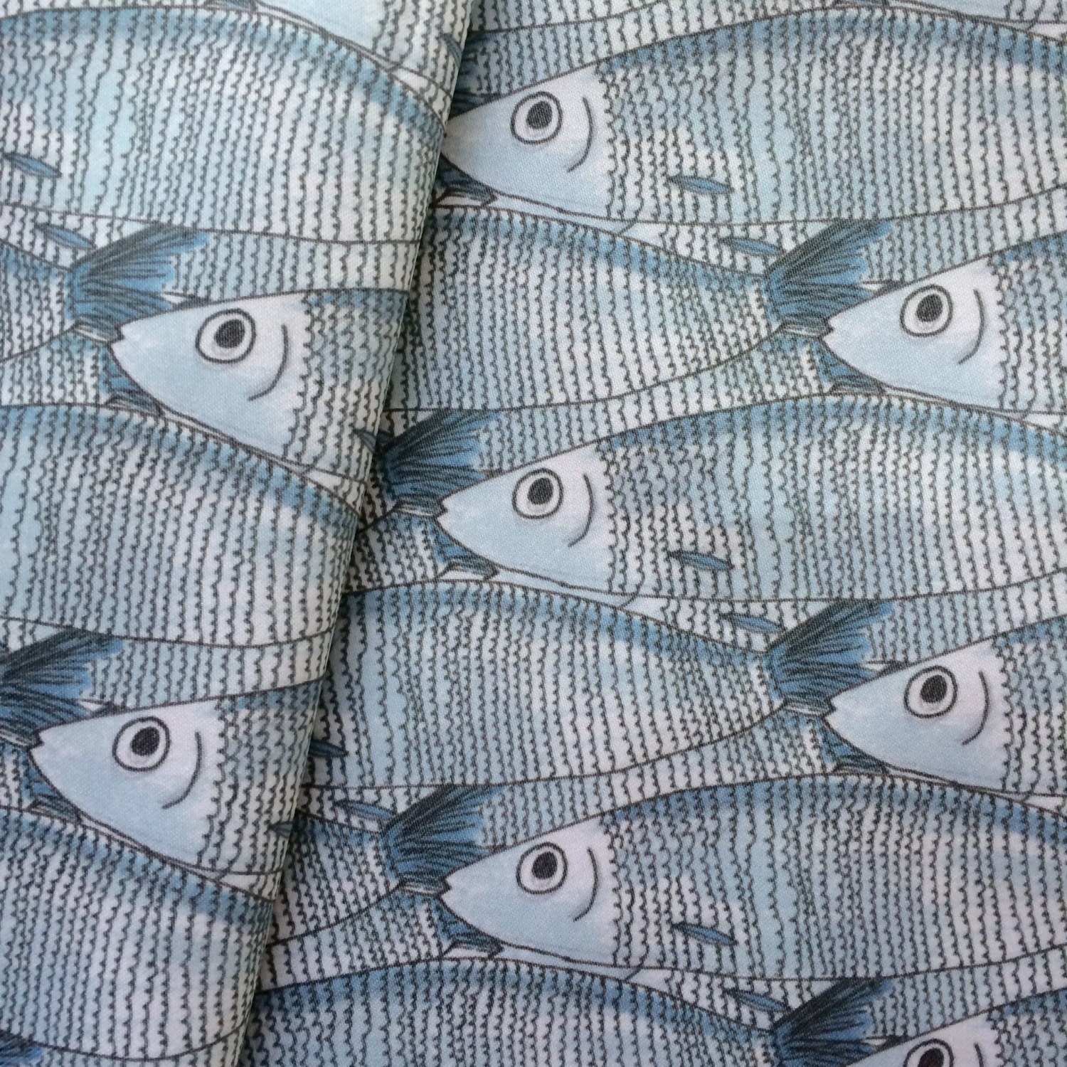 Sardine Cotton Fabric By The Metre by FriedaPeppercorn on Etsy
