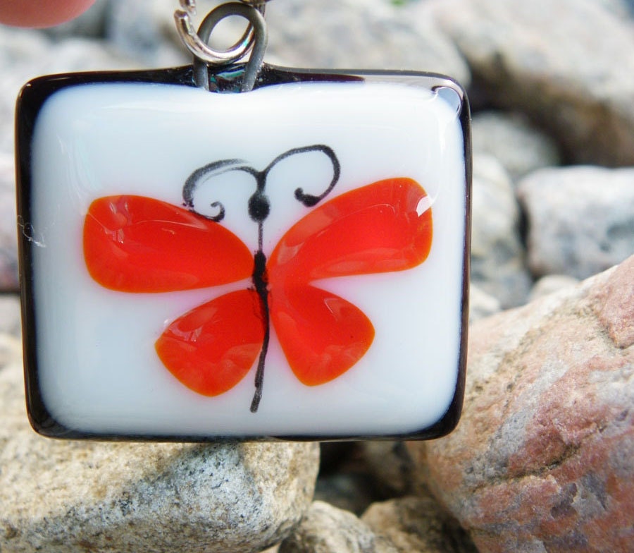 technique butterfly handmade fused glass keychains key