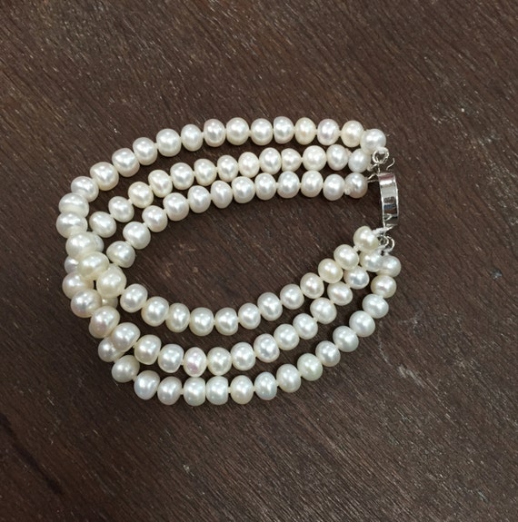 white pearl bracelets freshwater pearl bracelet by jewelryTang