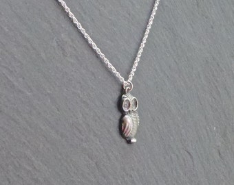 Silver Owl Necklace/Pendant, silver necklace, wildlife jewellery, bird jewellery, Owls
