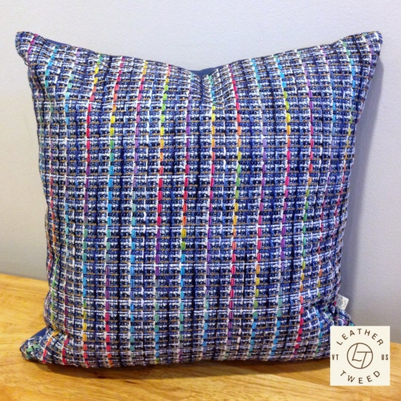 Items similar to Cotton Tweed Rainbow Pillow Cover on Etsy