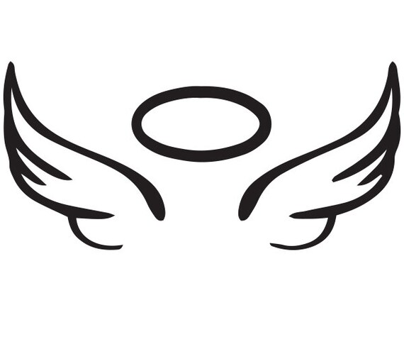 Items similar to Angel Wings and Halo Vinyl Car Decal RIP Memory ...