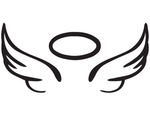 Items similar to Angel Wings and Halo Vinyl Car Decal RIP Memory ...