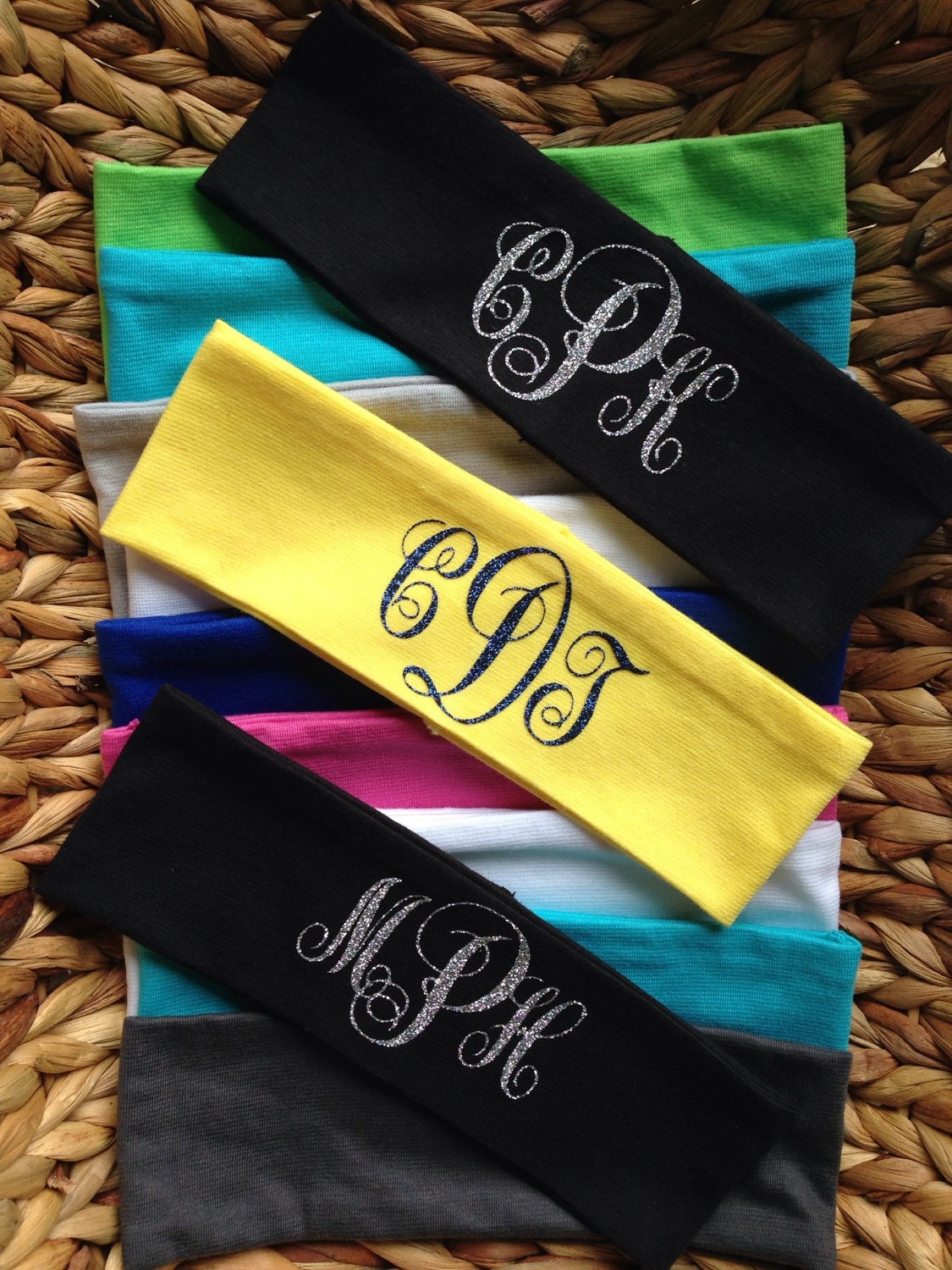 Monogram Headband glitter name initials by SimplySouthernSweetT