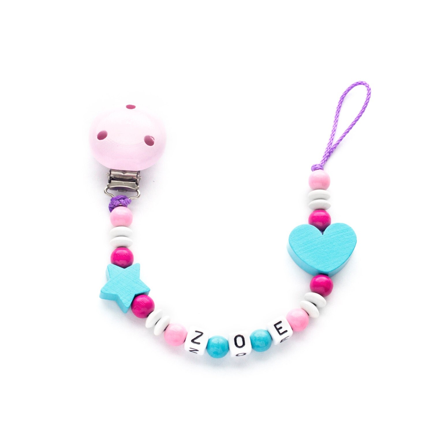 Personalized PacifierClip Girl PacifierClip Heart