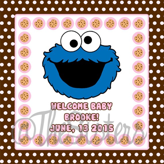 Personalized Cookie Monster thank you / favor tags