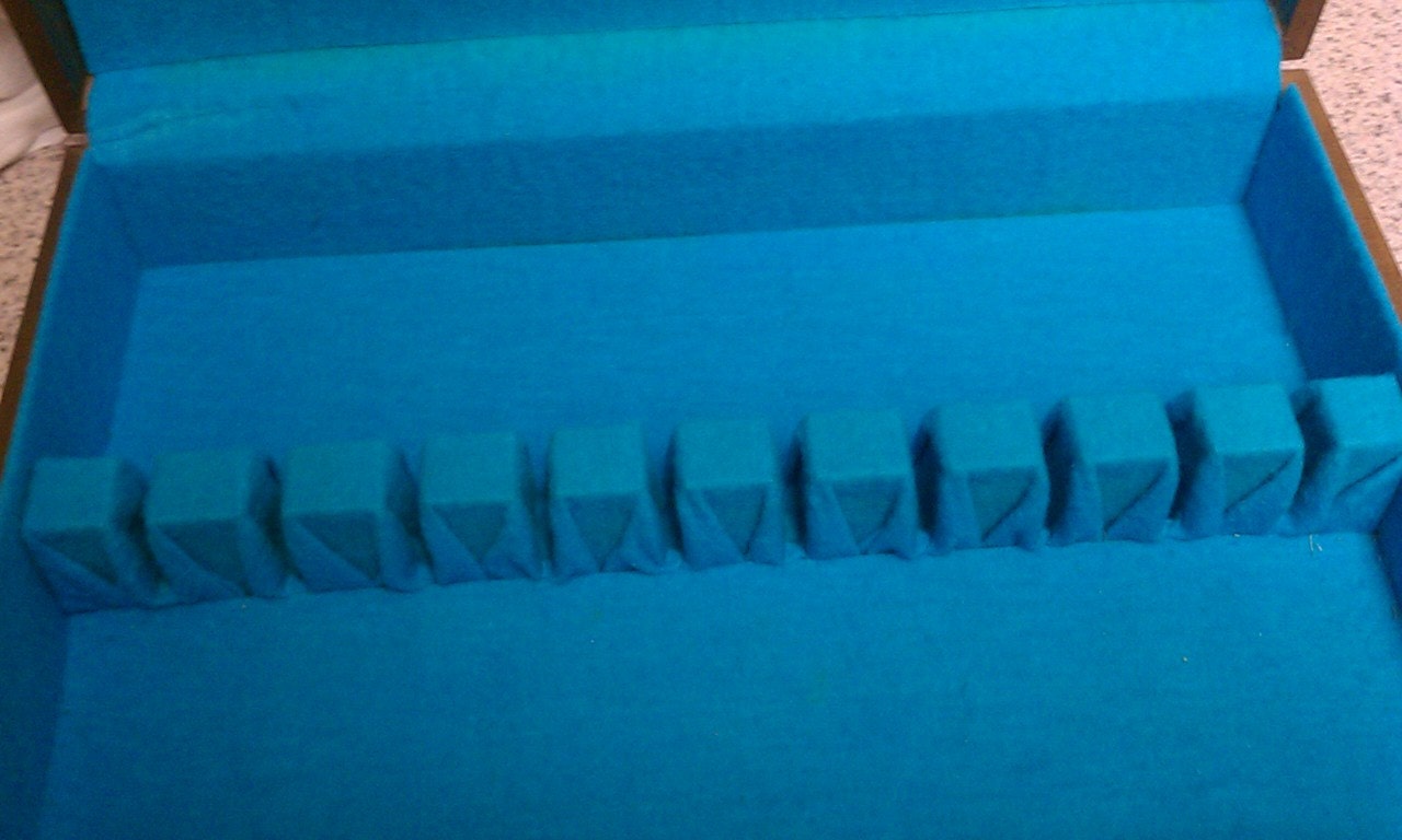 Vintage silverware box, Mid Century silverware storage box, Vintage