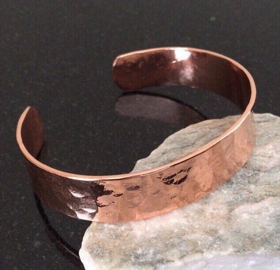 Copper Cuff Bracelet C006 Hammered 5/8 Inch 1.59 cm Wide