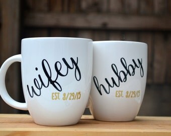 Hubby & Wifey mug set